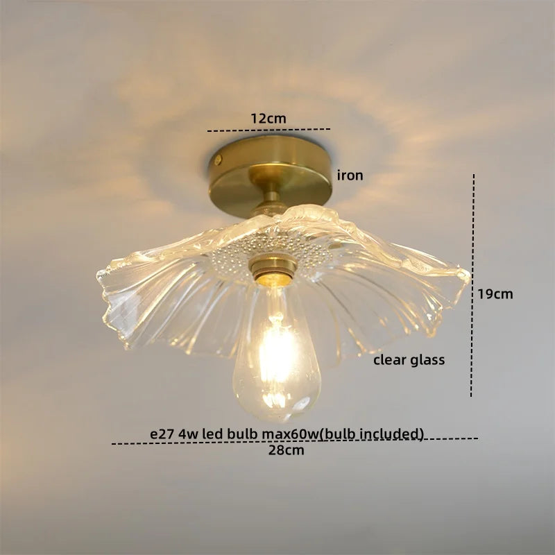 DecorBites™ مصباح سقف نحاسي زجاجي أخضر للشرفة والمطبخ LED حديث