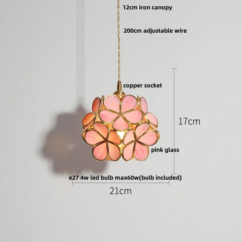 مصباح قلادة LED نحاسي زجاجي شفاف من DecorBites™ لديكور المنزل والإضاءة