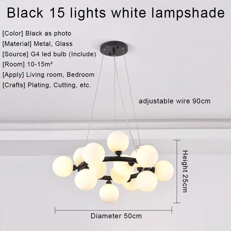 نجفة ديكور بايتس™ الذهبية بإضاءة LED، مصباح معلق عصري لغرفة المعيشة، المطبخ، غرفة النوم، غرفة الطعام