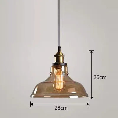 Retro Industrial Gray Glass Pendant Light