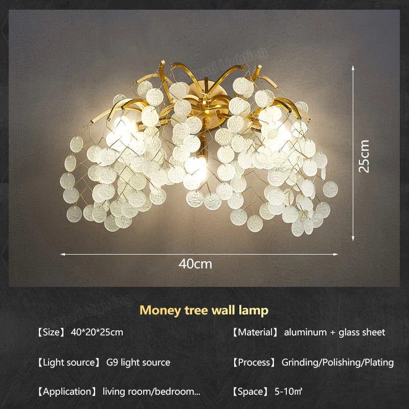 DecorBites™ Crystal LED Wall Light Sconces for Living Room Bedroom, Modern Interior Wall Lamp