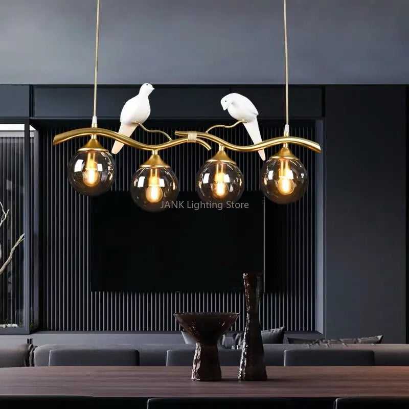 DecorBites™ مصابيح زجاجية متدلية لغرفة المعيشة والمطعم والكونتر، مصابيح LED للديكور الداخلي