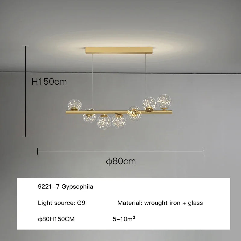 DecorBites™ Glass Balls LED Ceiling Chandeliers G9 Pendant Lights for Home Decor