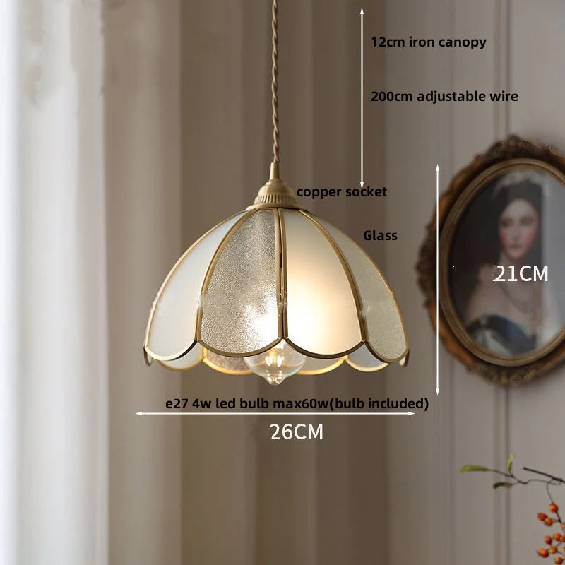 DecorBites™ Antique Glass LED Pendant Lamp, Adjustable Loft Kitchen Light Fixture