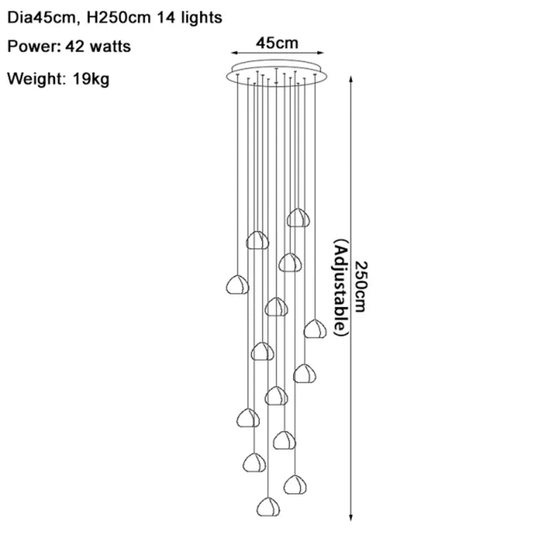 DecorBites™ Crystal Water Droplet Chandelier: Modern LED Staircase Pendant Light - Luxury Ball Hanging Lamp