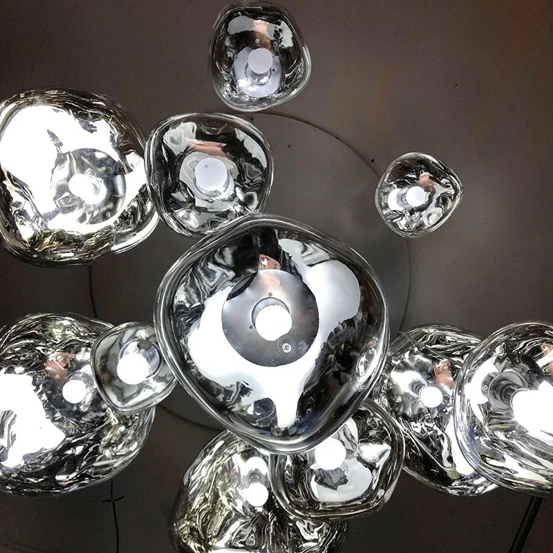 ثريا معلقة على شكل مصباح زجاجي لافا من DecorBites™ بإضاءة LED، مصباح داخلي حديث معلق لديكور المنزل