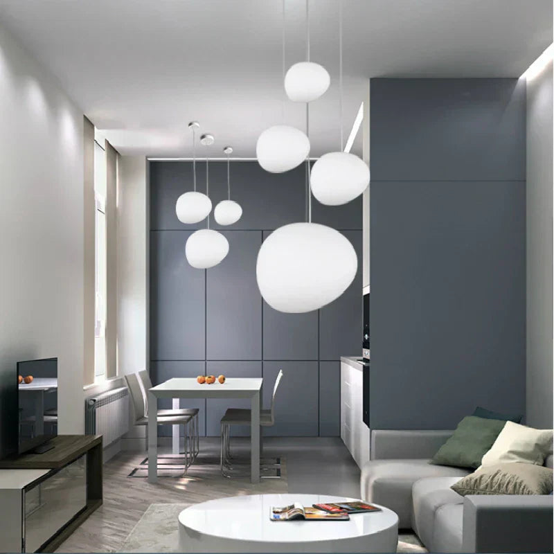 DecorBites™ Glass Ball LED Pendant Light - Modern White Nordic Hanging Fixture