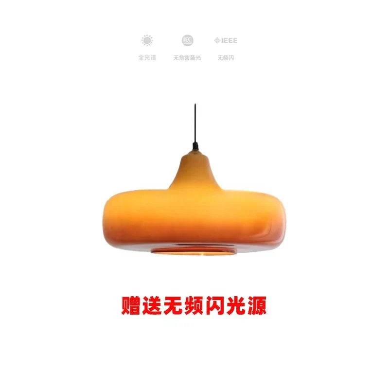 DecorBites™ مصابيح قلادة زجاجية LED E27، مصباح تعليق بتصميم بسيط لغرفة الطعام
