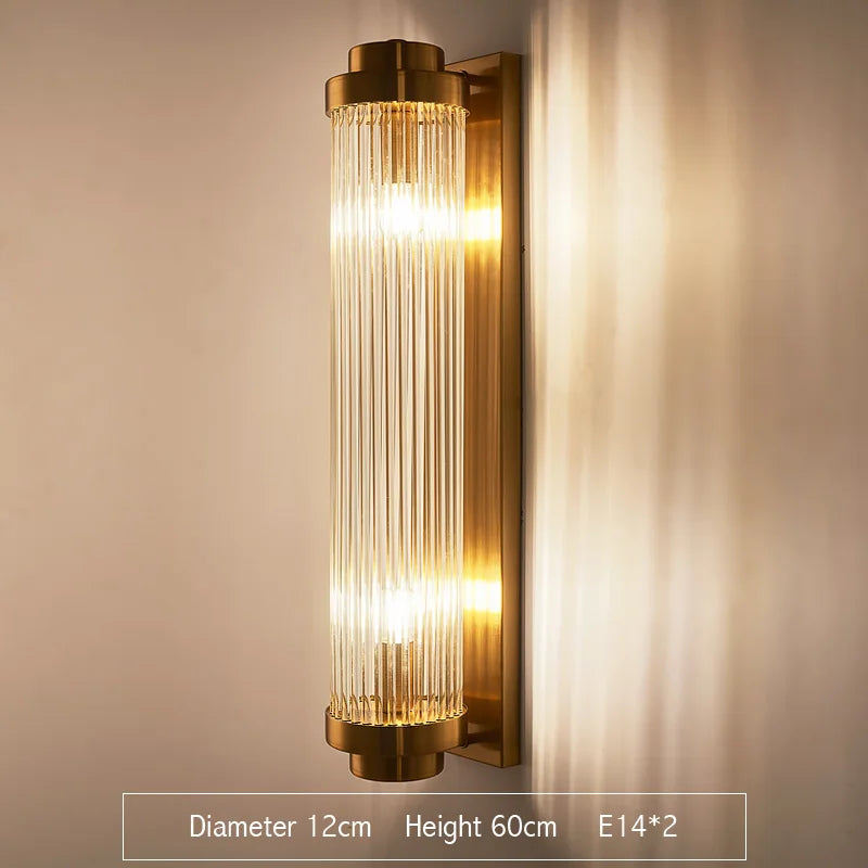 أضواء حائط كريستالية ذهبية من DecorBites™: إضاءة LED جدارية حديثة لغرفة النوم، غرفة المعيشة والحمام