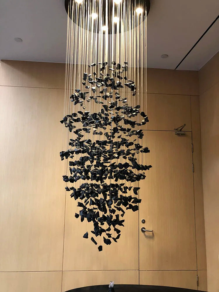 ثريا كريستال DecorBites™: إضاءة LED عصرية للدرج والردهة لديكور فاخر
