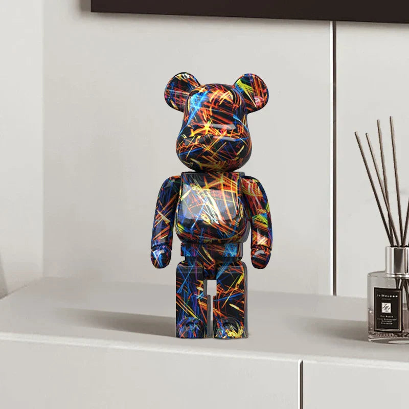 DecorBites™ Graffiti Bear 27cm Figurine | Modern Home Decor Statue & Money Jar