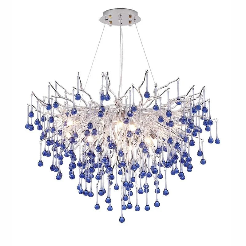 DecorBites™ Chrome Crystal Chandelier for Dining Living Kitchen Bedroom Luxury Ceiling Chandeliers