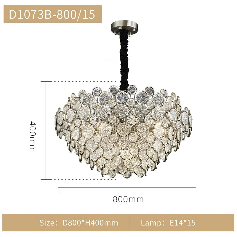 DecorBites™ 2024 Trend LED Ceiling Chandelier for Living Dining Bedroom, Modern Lustre Hanging Light