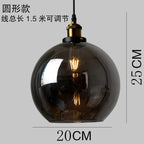 Retro Industrial Gray Glass Pendant Light