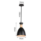 Black Wood Industrial Pendant Light