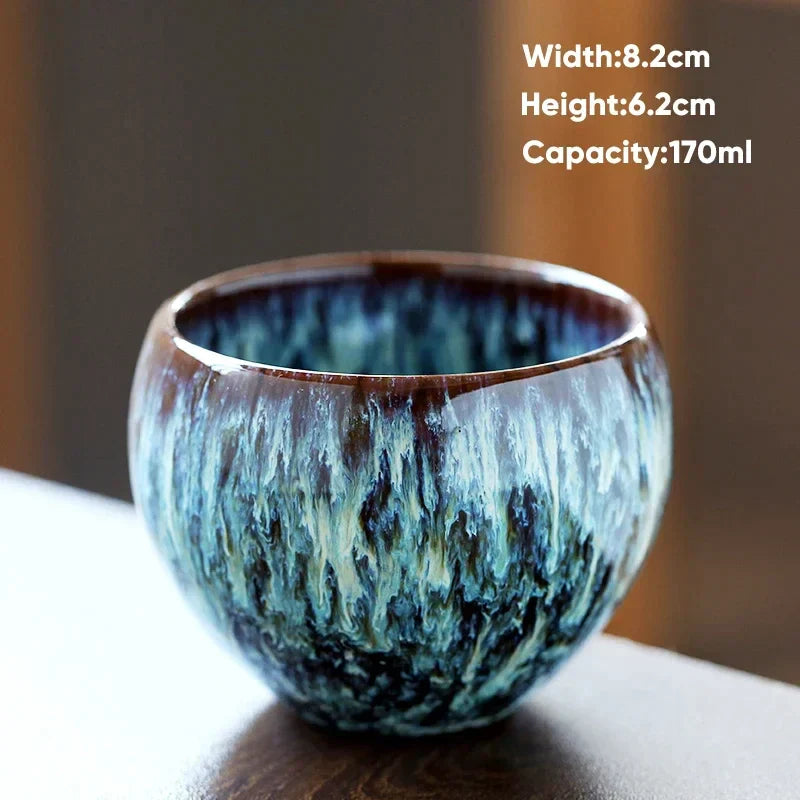 DecorBites™ 170ml Ceramic Coffee Cup Kung Fu Tea Cups Pottery Drinkware Egg Style