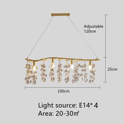 DecorBites™ Crystal Branch Pendant Chandelier for Indoor Decoration Luminaria Fixtures