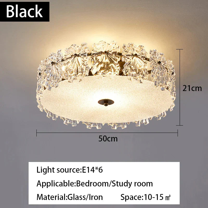 DecorBites™ Crystal Glass Maple Leaf Ceiling Chandelier for Modern Luxury Minimalist Living Room