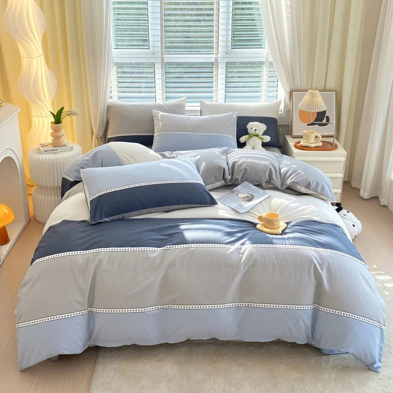 DecorBites™ Cotton Single Duvet Cover - Skin Friendly Quilt Cover for Single King Bed