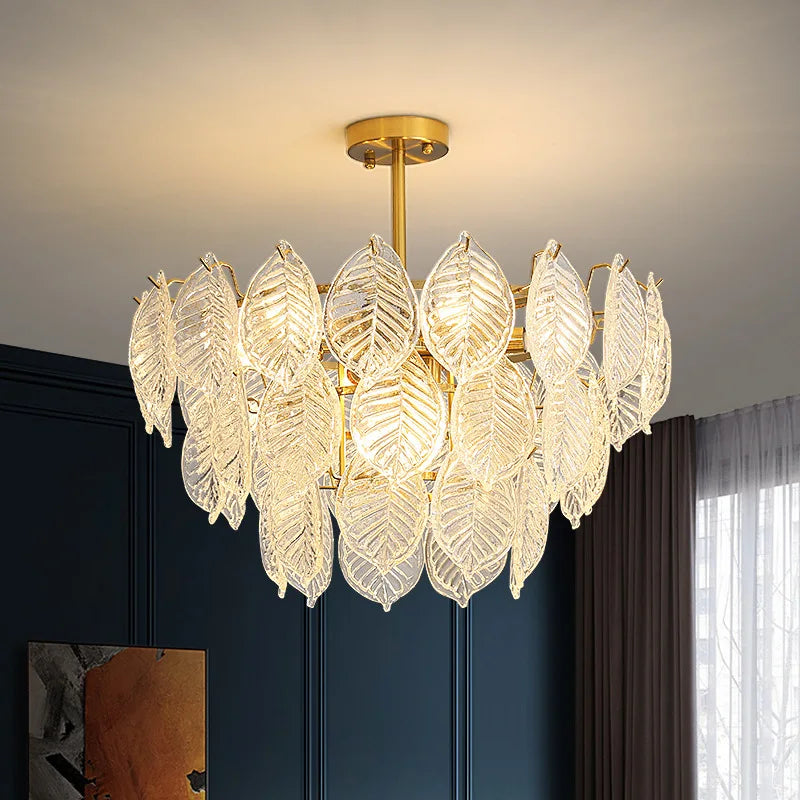 DecorBites™ ثريا أوراق الشجر الزجاجية الفاخرة لغرفة الطعام