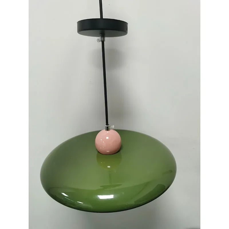 French Cream Flying Saucer Metal Pendant Light