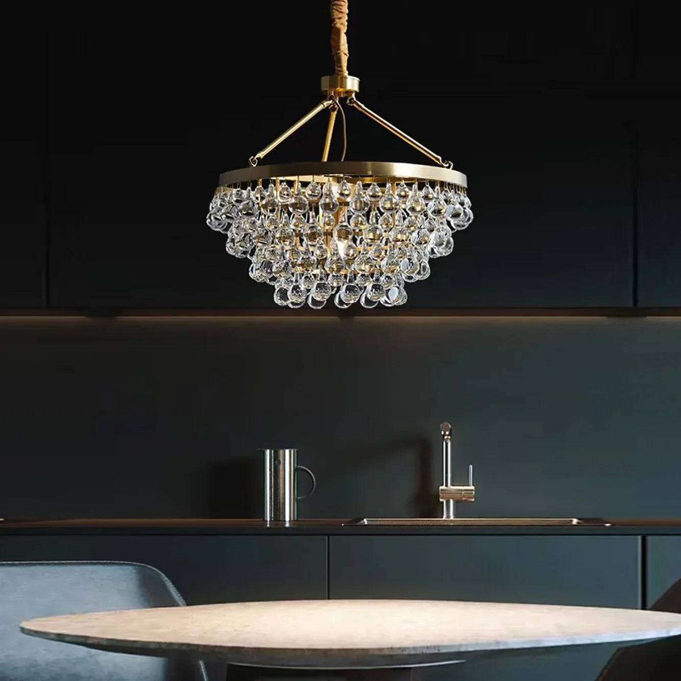 DecorBites™ Crystal Bead Ceiling Pendant Lights - Retro Luxury Gold Home Decor Lighting