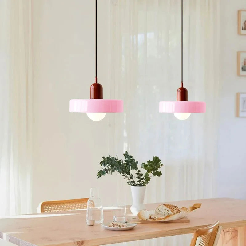 Nordic Vintage Orange Glass Pendant Light