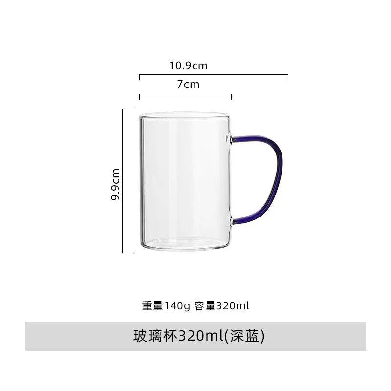كوب زجاجي DecorBites™ مقاوم للحرارة بمقبض للمشروبات - قطعة أساسية للمنزل
