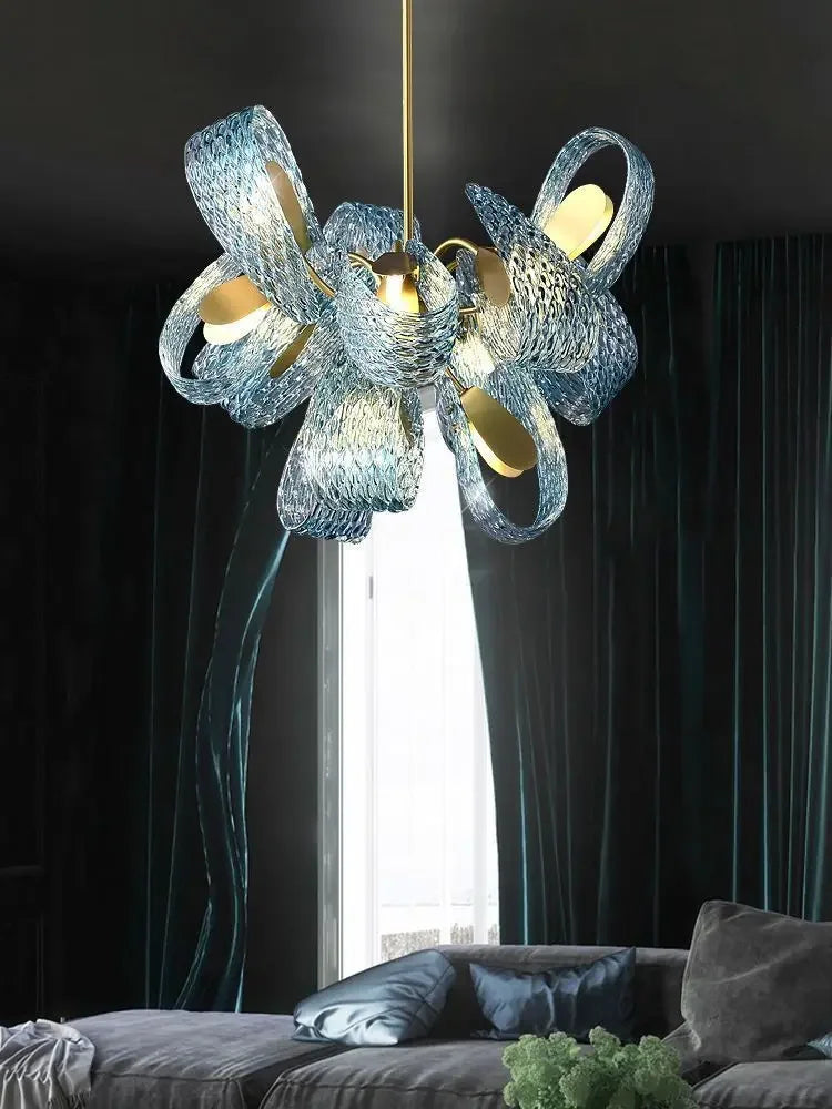 DecorBites™ ثريا سقف فاخرة بإضاءة LED على شكل أوراق النحاس للمنزل وغرفة النوم وغرفة الطعام