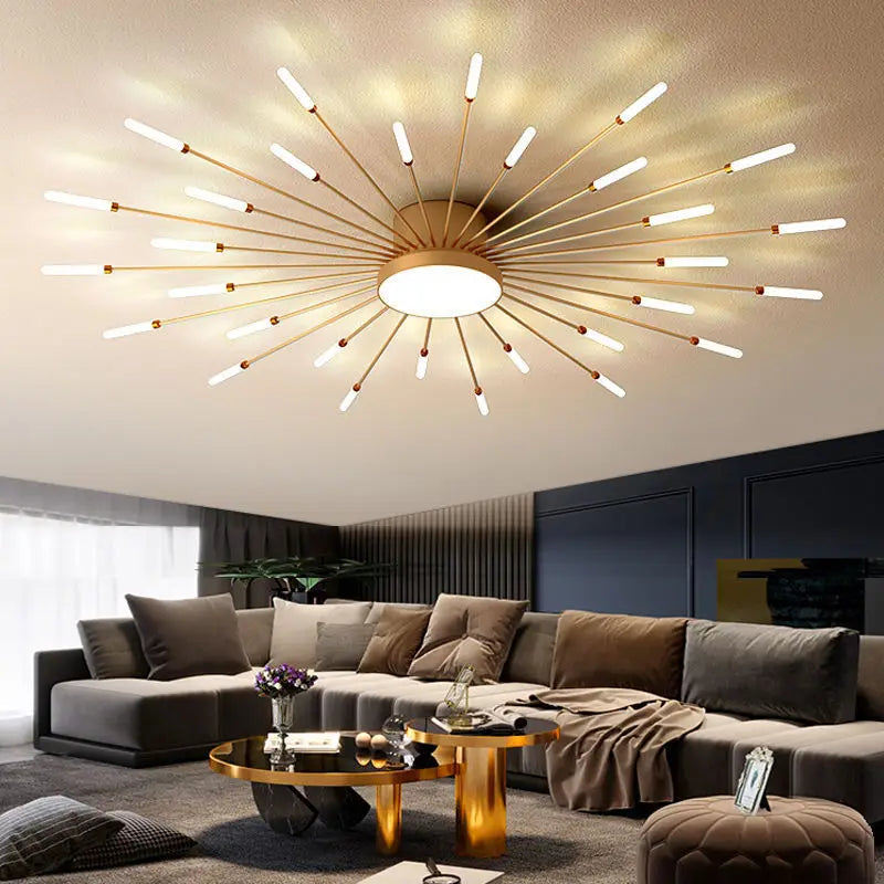 DecorBites™ ثريا الألعاب النارية LED: تركيبات إضاءة متدلية حديثة لغرفة المعيشة وغرفة النوم على الطراز الاسكندنافي