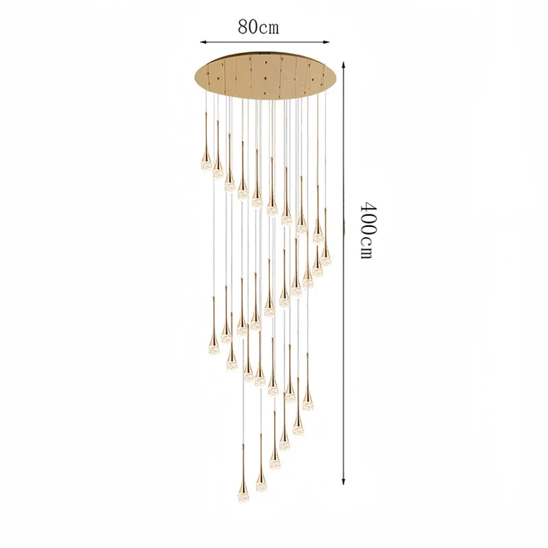 Modern Crystal Pendant Light With Adjustable Height