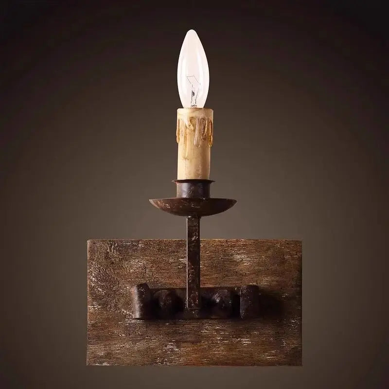 DecorBites™ Country Retro Wall Light Solid Wood for Bedroom Living Room, Creative Lighting