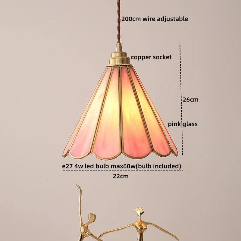 DecorBites™ Glass Copper LED Hanging Light: Nordic Pendant Lamp, Living Room Bedroom Coffee Knob Switch