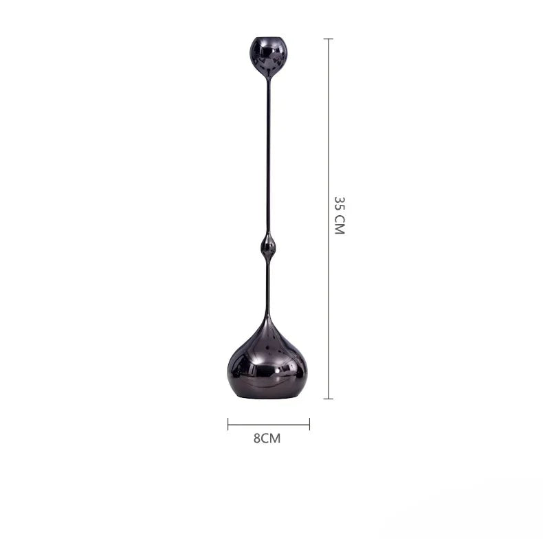 DecorBites™ حامل شمعدان على شكل قطرة ماء هندسية ذهبية، منظم مكتبي، قطع مركزية لحفلات الزفاف