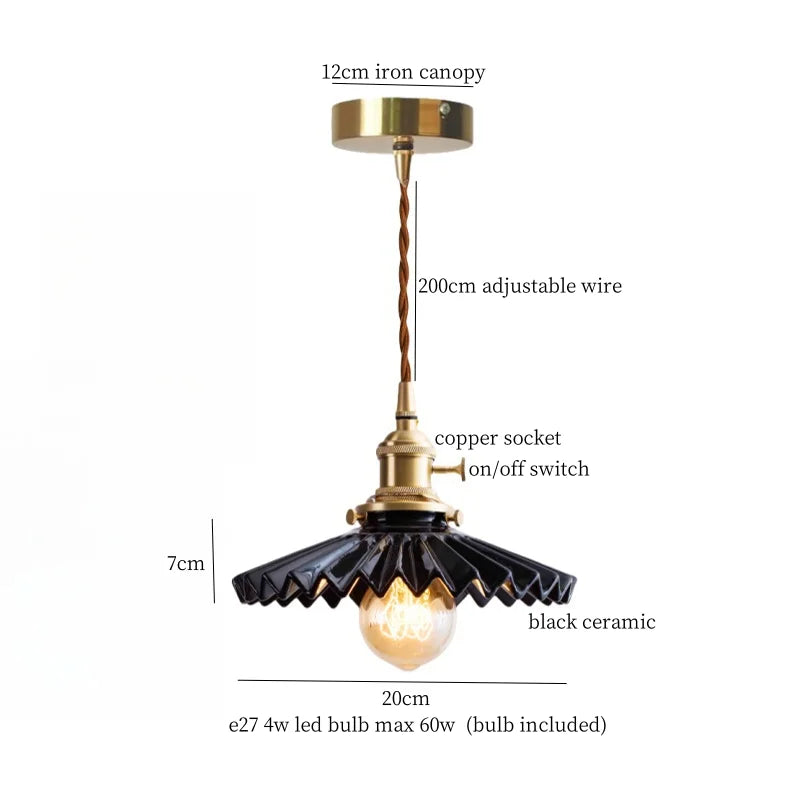 DécorBites™ Abat-jour suspendu LED en céramique Fleur de lotus pour la décoration intérieure