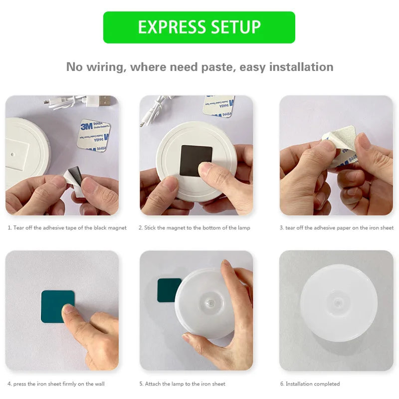 DecorBites™ LED Motion Sensor Nightlight | USB Rechargeable Wall Lamp for Stairs & Closet