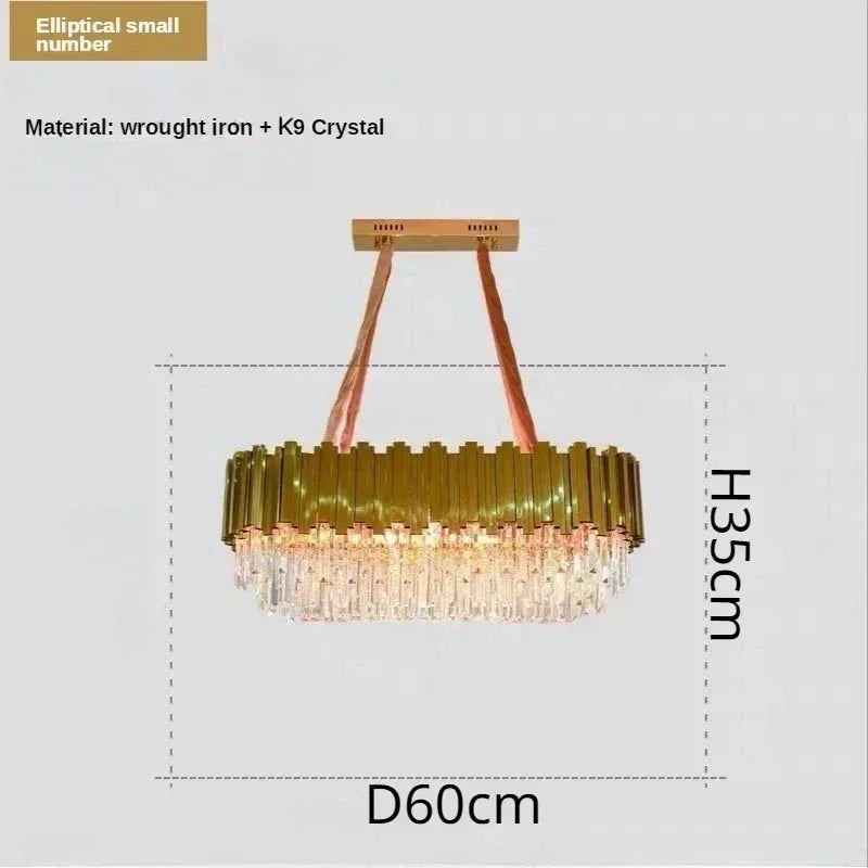 DecorBites™ Crystal Art LED Ceiling Chandelier: Luxury Living Room Round Lamp