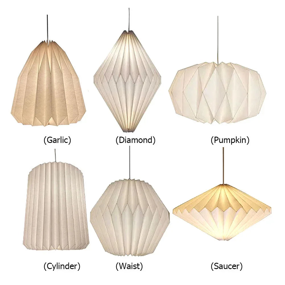 Nordic White Origami Paper Pendant Lamp Shade