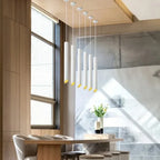 Nordic Long Tube Dimmable Pendant Light White Aluminum