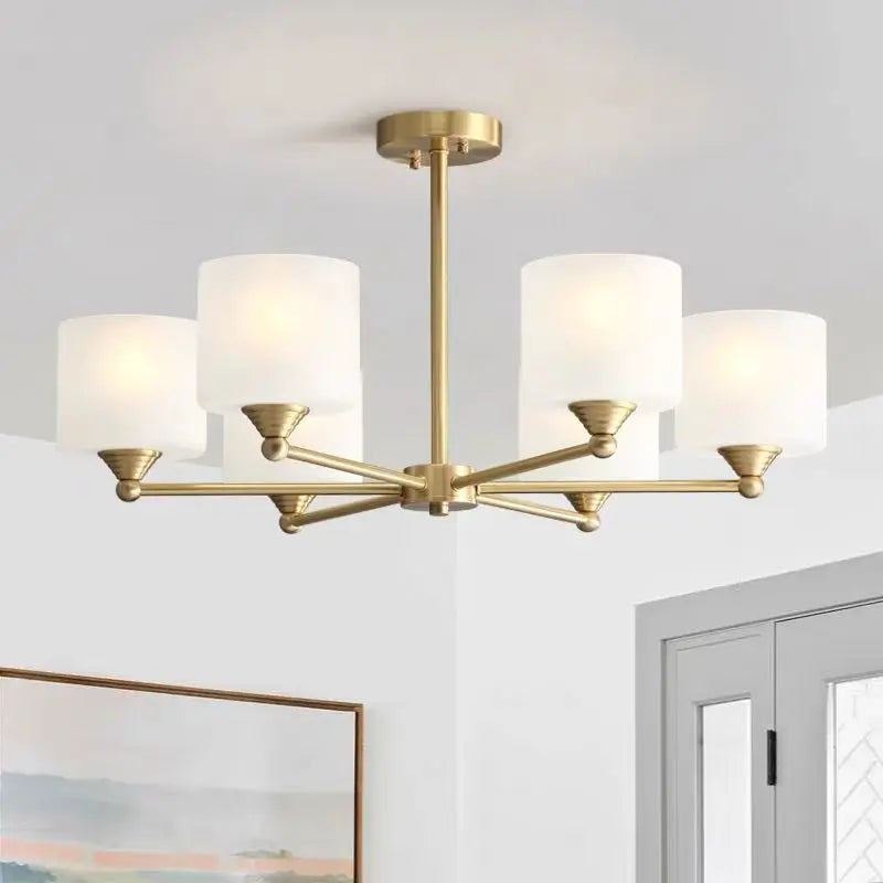 ثريا سقف LED DecorBites™ باللونين الأسود والذهبي مع غطاء مصباح لديكور غرفة معيشة أنيق