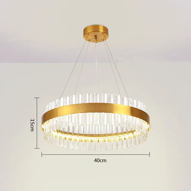 DecorBites™ Crystal LED Circle Pendant Chandelier for Living Room Kitchen Decor