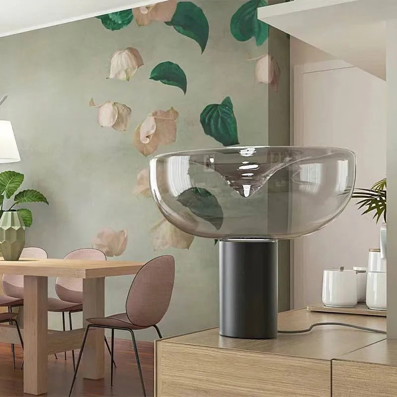 DecorBites™ Aella Table Lamp: Elegant Clear Glass Luxury Art Desk Lamp for Office, Bedroom, and Foyer
