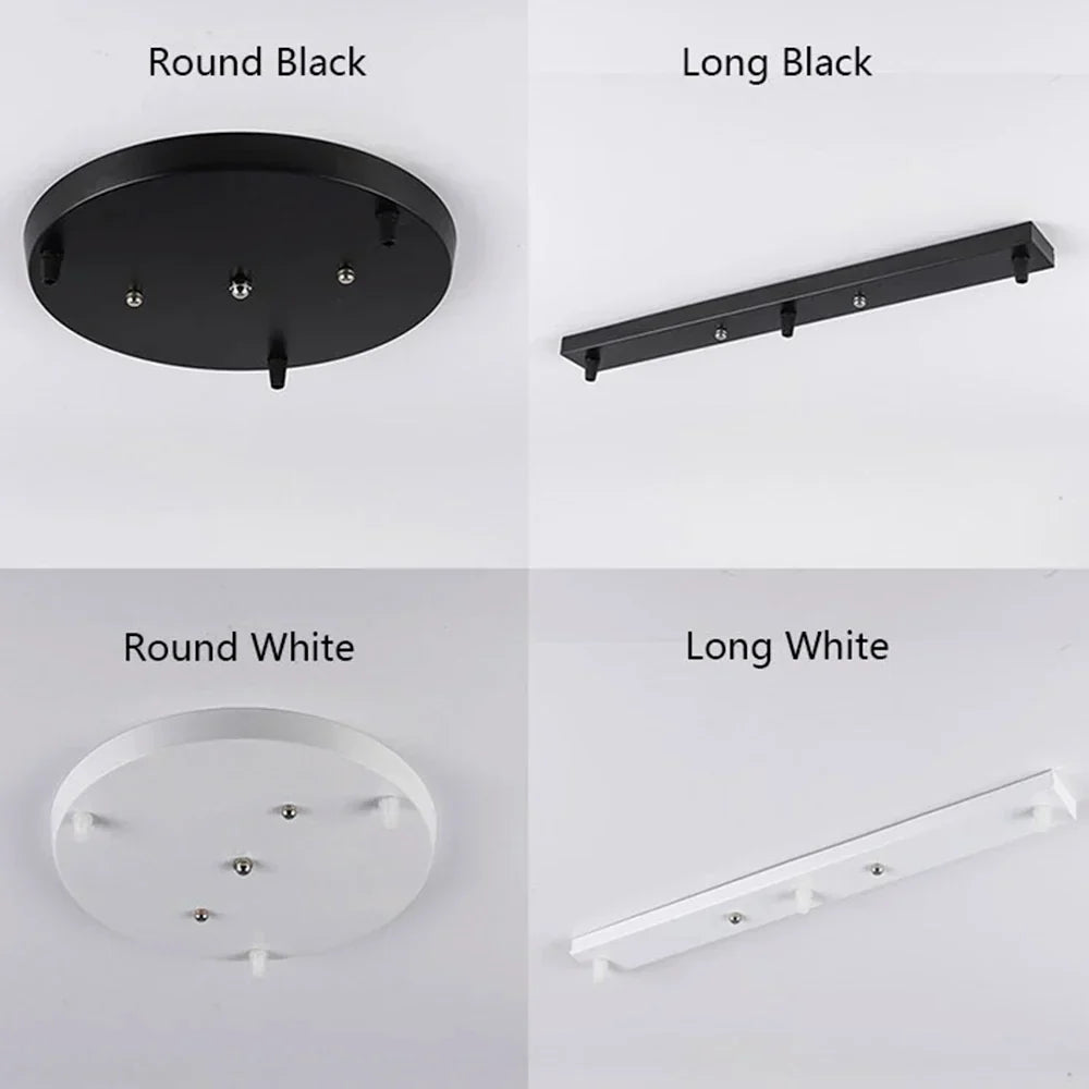 DecorBites™ Ceiling-Mounted Base Canopy Plate Chandelier Pendant Light 3 Heads Lighting