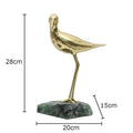 DecorBites™ Golden Brass Bird on Marble Base Desk Ornament Statue Artwork Decor