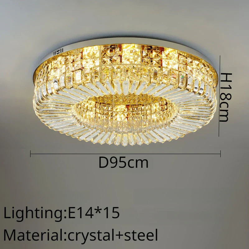 DecorBites™ Crystal Ring LED Ceiling Lamp: Modern Luxury for Home Décor