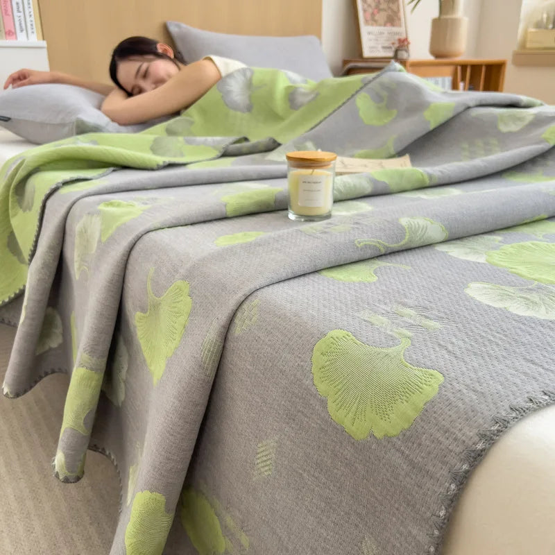 DecorBites™ Cotton Towel Blanket, Rural Printed Thin Quilt - Luxury Breathable Bedspread