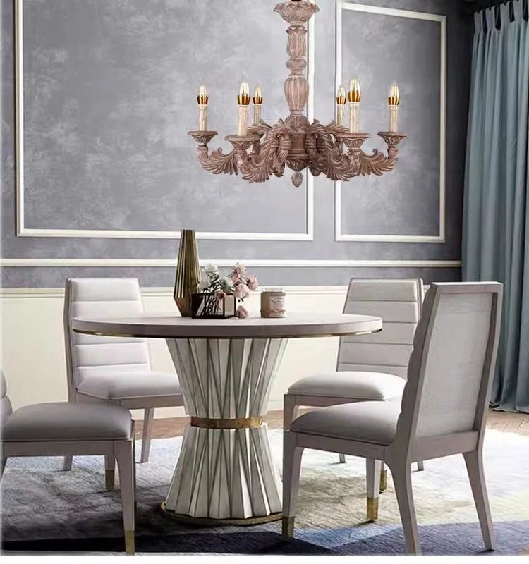 DecorBites™ Country French Solid Wood Chandelier for Bedroom, Dining Room, Living Room, and Study