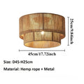 Japanese Wicker Rope Pendant Light in Brown, 45Cm