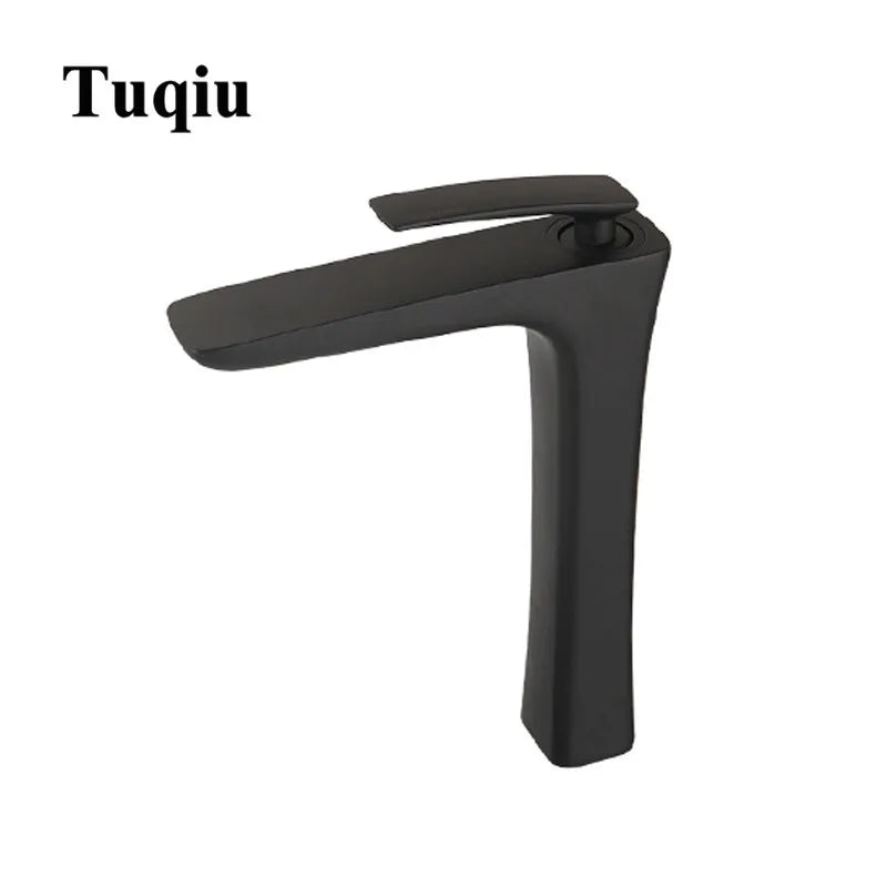 DecorBites™ Basin Faucet: Black/White Brass Mixer Tap, Bathroom Sink Water Crane, Hot & Cold.