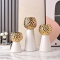 مزهرية سيراميك DecorBites™ الذهبية بنمط المطرقة: أصيص زرع إبداعي لتزيين الطاولات وتنسيق الزهور